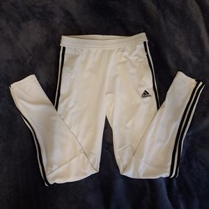 White Adidas track pants
